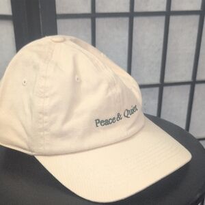 Peace & Quiet Embroidered Baseball Cap - Cream